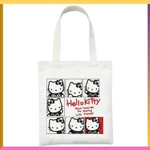 BOSHNI Off-White Birthday Grocery Canvas Tote Bag Reusable Shopping Gift Bag NEW